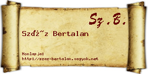 Száz Bertalan névjegykártya