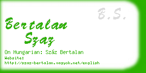 bertalan szaz business card