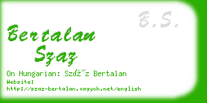 bertalan szaz business card